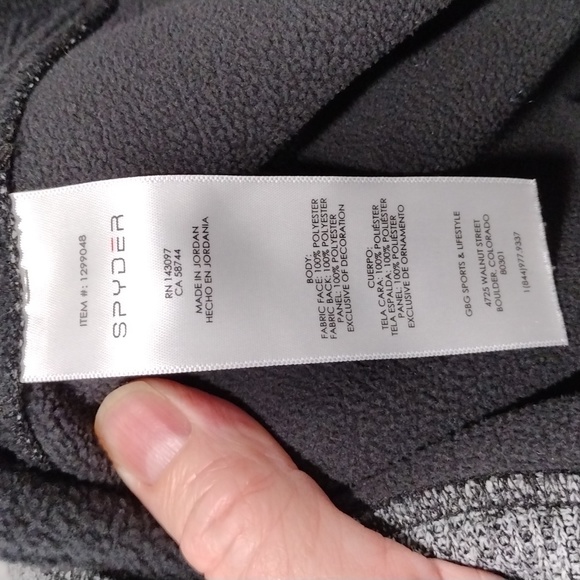 Spyder black and grey zip pullover. Large. Mint condition - Picture 9 of 9